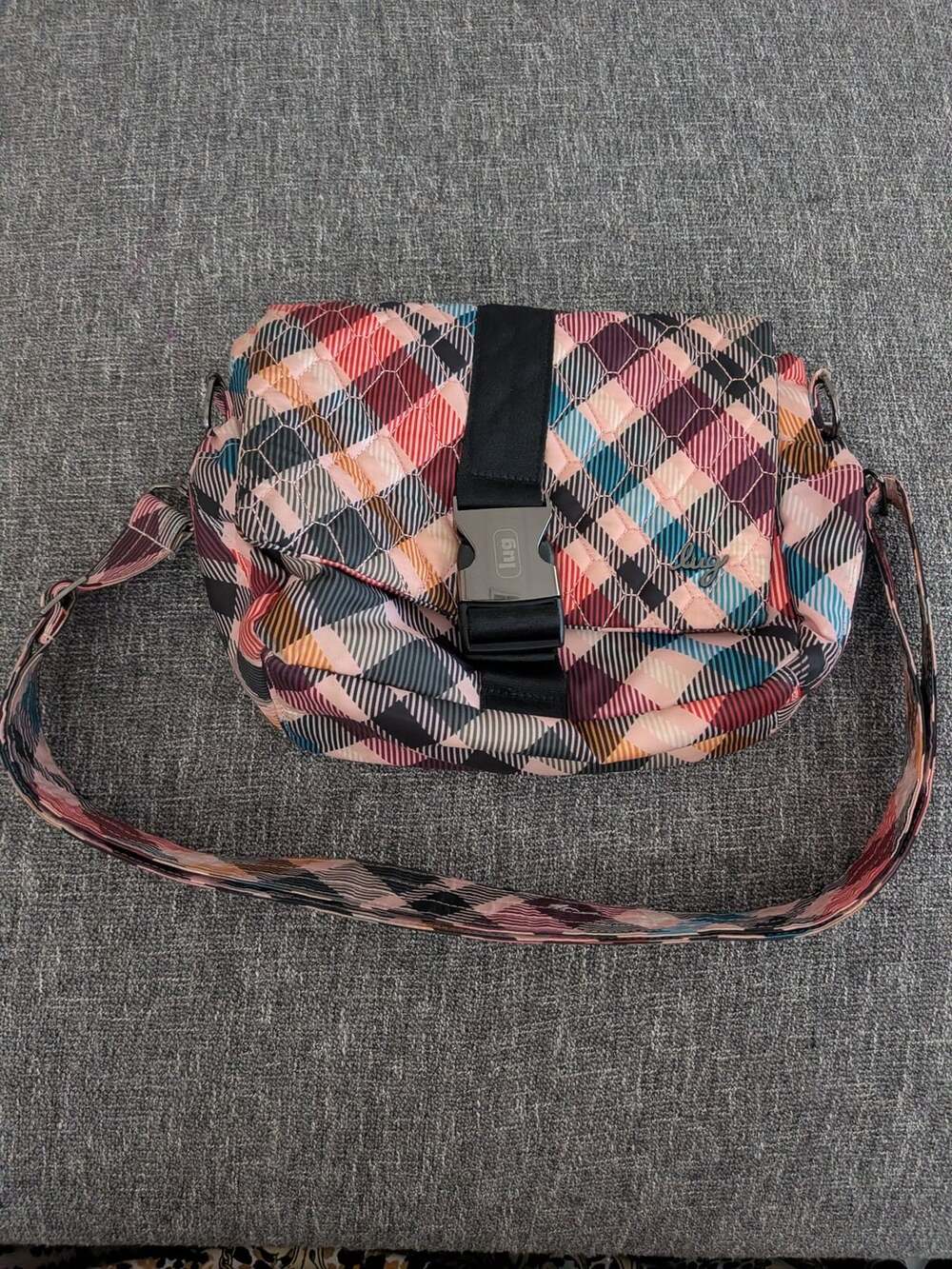 Lug Harness Crossbody Bag Plaid Quilted